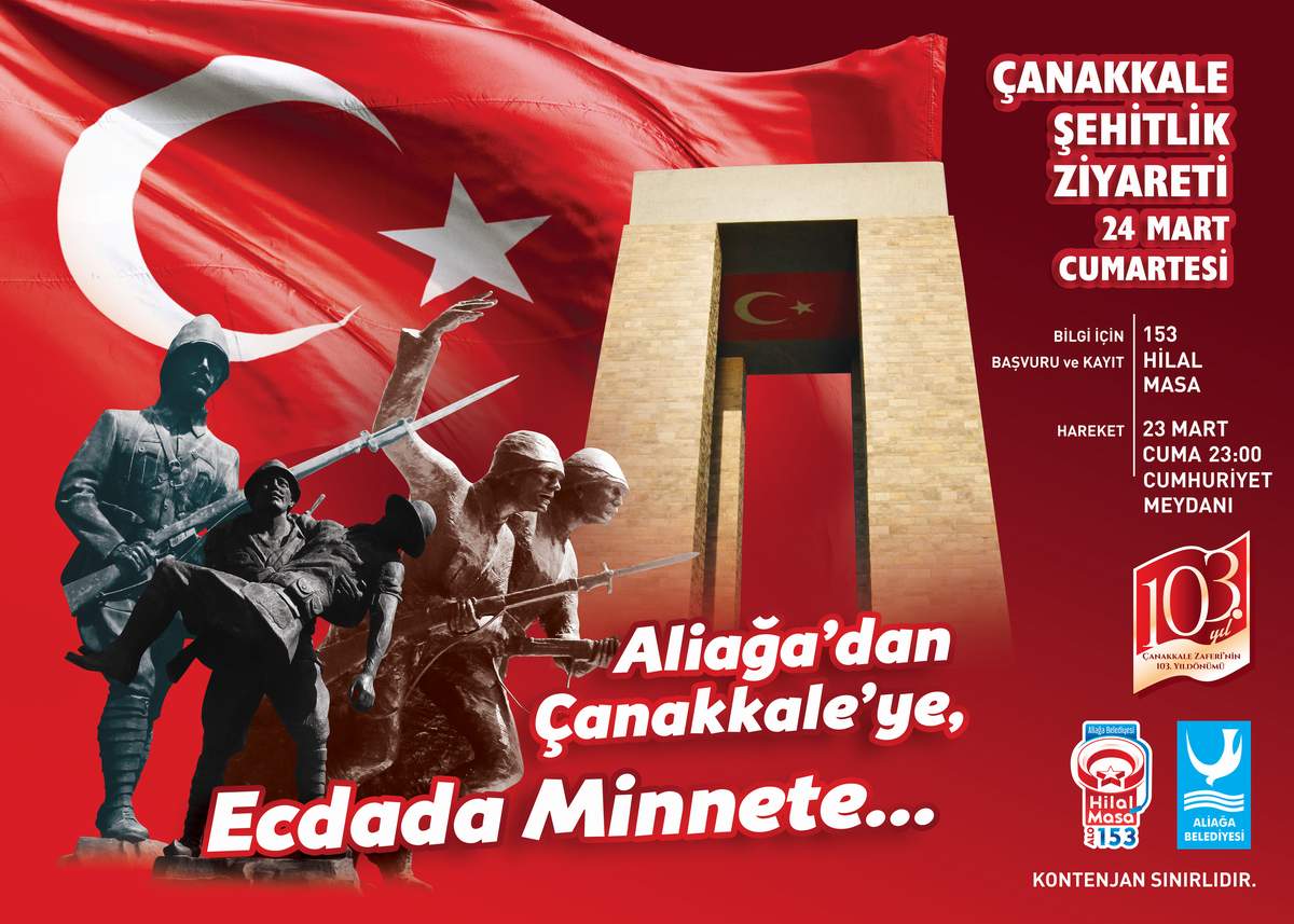 ALİAĞA BELEDİYESİ'NDEN ÇANAKKALE ŞEHİTLİĞİNE ZİYARET