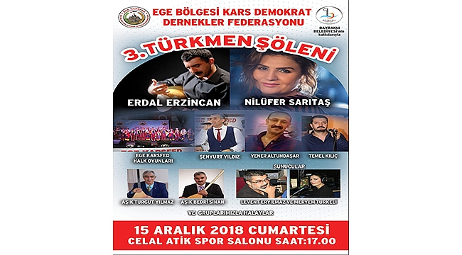 "3. TÜRKMEN ŞÖLENİ" 15 ARALIK'TA YAPILACAK...