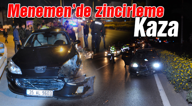 Menemen'de 3 Aracın Karıştığı Zincirleme Kaza Meydana Geldi