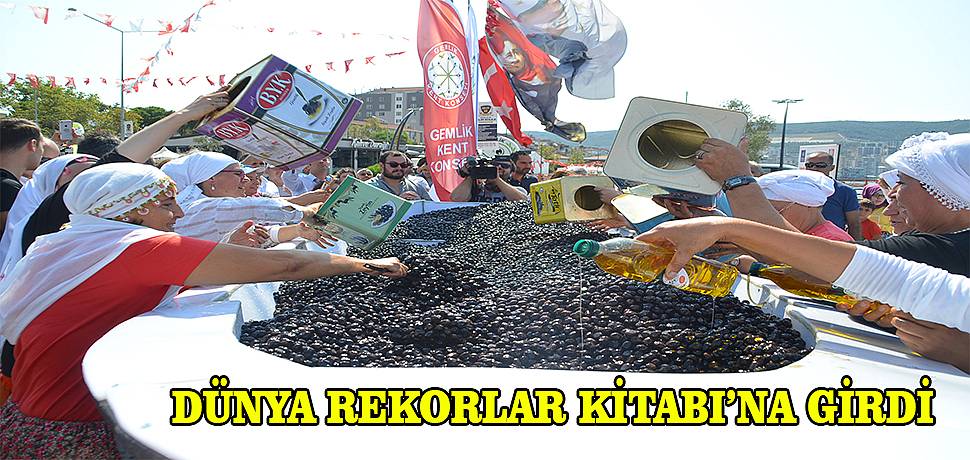 Dev zeytin tabağı rekorlar kitabına girdi