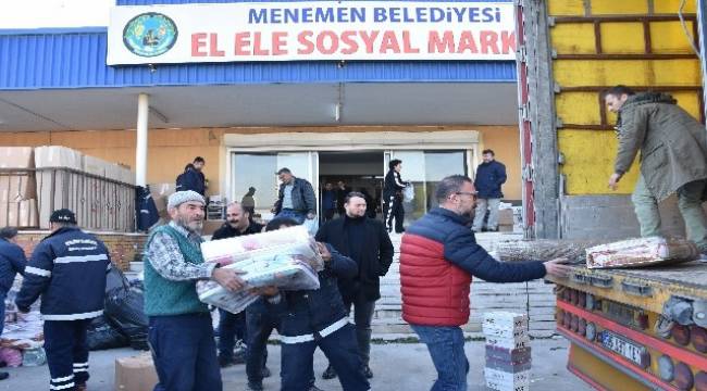 Menemen'den Elazığ'daki depremzedelere yardım