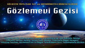 Sömestr tatilinde ilk ve orta öğretim öğrencilerine "EÜ Gözlemevi Gezisi"