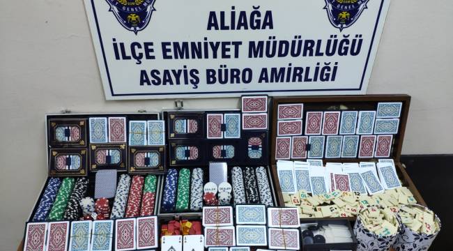 Aliağa'da kumar baskını:21 kişi yakalandı