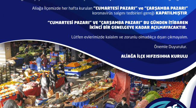 Aliağa'da Cumartesi Ve Çarşamba Pazarları Kapatıldı. Alternatif Semt Pazarları Kuruluyor