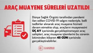 Araç Muayene Süreleri Uzatıldı