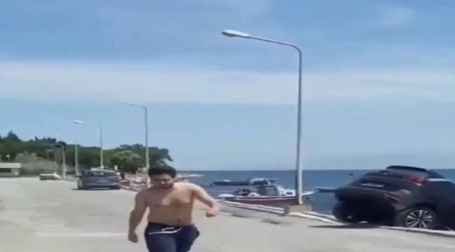 İzmir'de bir kişi kiraladığı lüks cipi denize attı