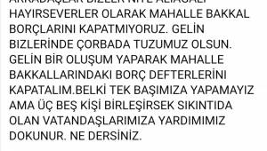 Karaşan'dan; Hayırseverler veresiye defteri çağrısı 
