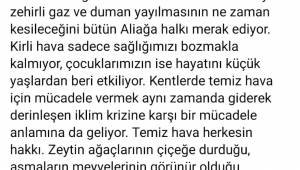 Orhan"Çevre ve Şehircilik Bakanlığı'na sesleniyorum lütfen bu hava kirliliğe bir son verin"