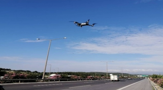 İzmir'de drone destekli motosiklet denetimi