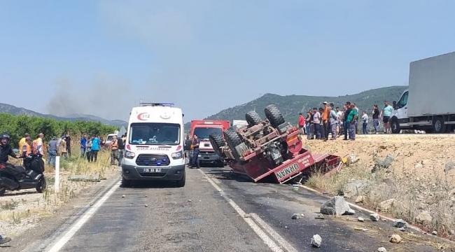 orman yangınına giden ekip aracı kaza yaptı: 2 ölü,yaralı