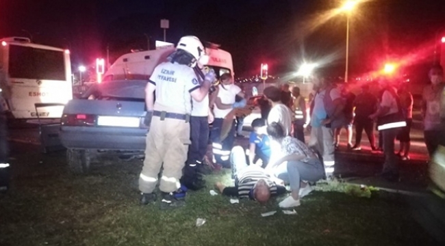 otomobil ile belediye otobüsü çarpıştı, 6 kişi yaralandı