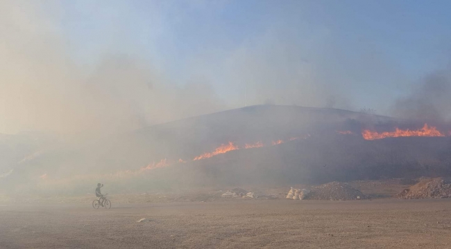 Bergama Maltepe Tümülüsün'de Yangın Çıktı.