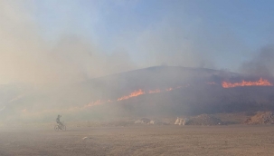 Bergama Maltepe Tümülüsün'de Yangın Çıktı.