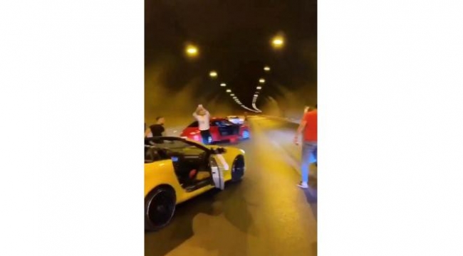 İzmir'de düğün konvoyundaki araçlar tüneli kapattı