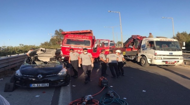 İzmir'de feci kaza: 1 ölü, 3 yaralı