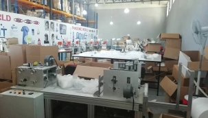 Kaçak çocuk maskesi üreten işletmeye baskın 