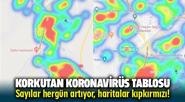 Menemen, Bergama, Aliağa ve Foça ilçelerinde koronavirüs risk haritası güncellendi