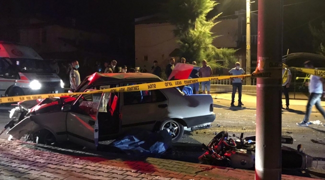 Dikili'de Trafik kazası : 1 ölü, 4 yaralı