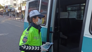Aliağa'daki toplu taşıma araçlarında korona virüs denetimi  