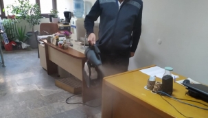 Belediye hizmet binasında dezenfekte devam ediyor