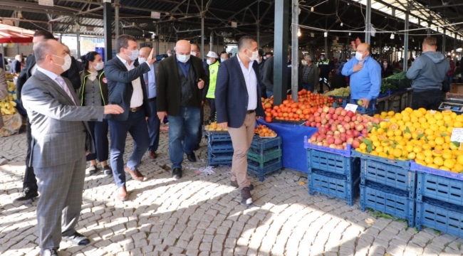 Bergama'nın mülki amirleri Koronavirüs denetiminde 