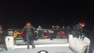 Dikili 'de 34 göçmen kurtarıldı