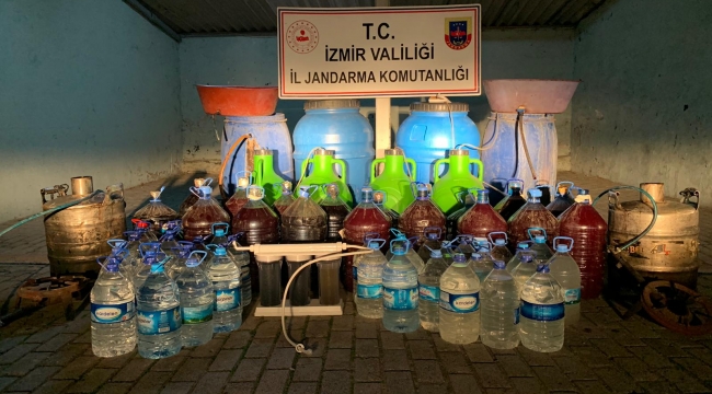 Kınık'da 972  litre sahte içki ele geçirildi