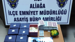Aliağa'da kumar baskını 14 kişiye ceza yazıldı