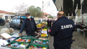 Bergama semt pazarlarında 'HES kodu ve Hijyen' denetimi