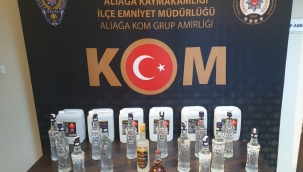 Dikili'de  sahte içki operasyonu