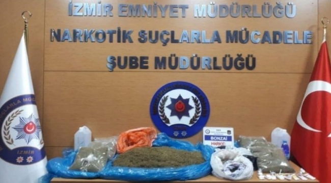 İzmir'de uyuşturucu operasyonu: 15 kilo bonzai ele geçirildi