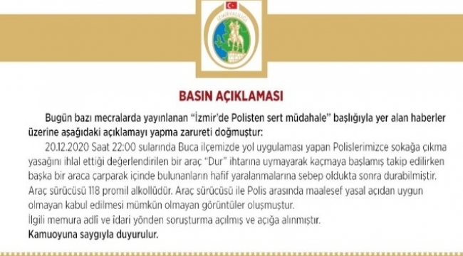 İzmir Valiliğinden polis tarafından vatandaşa darp iddialarına yönelik açıklama