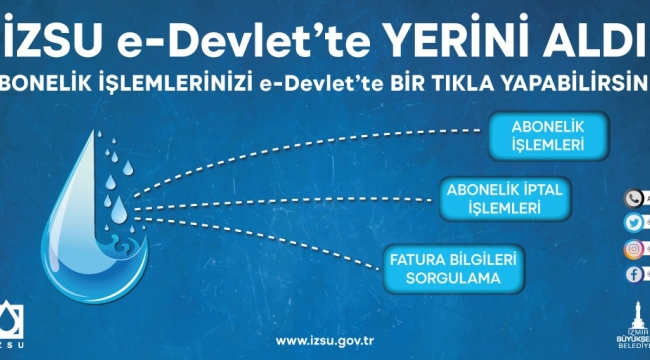 İZSU'da abonelik işlemleri artık e-Devlet'ten yapılabiliyor