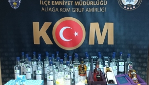Menemen'de kaçak içki operasyonu 