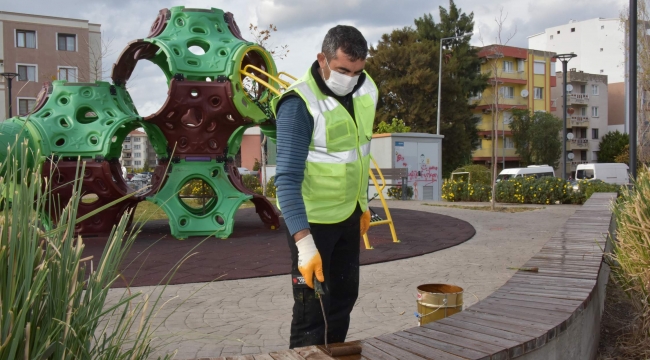 Park ve Bahçeler Müdürlüğü Ekipleri Aliağa'nın Her Yerinde