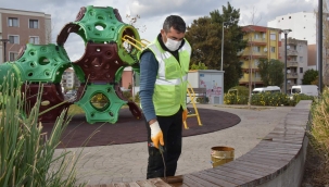 Park ve Bahçeler Müdürlüğü Ekipleri Aliağa'nın Her Yerinde