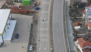 Aliağa, Menemen ve Foça'da Jandarmadan helikopterli trafik denetimi