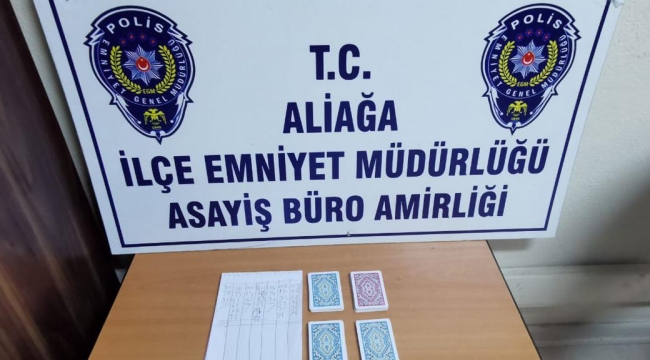 Aliağa'da  kumar oynanan adrese polis baskını