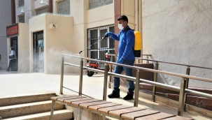 Aliağa'da Ortak Kullanım Alanları Dezenfekte Ediliyor