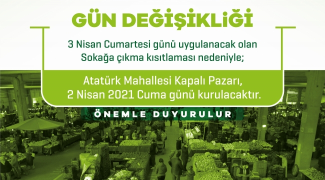 Aliağa Pazarı Cuma Günü Kurulacak