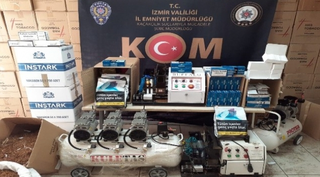 İzmir'de kaçak sigara ve alkol üreticilerine 2 milyon TL'lik darbe