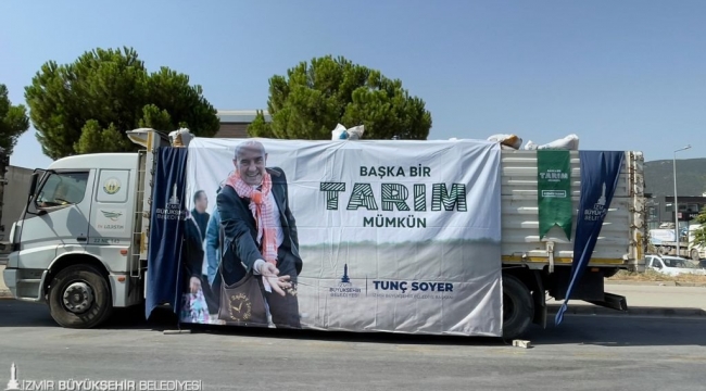 İzmir Büyükşehir'den Muğla'da yangından etkilenen üreticilere 350 ton kuzu büyütme yemi