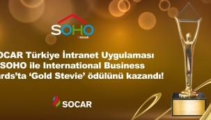 SOCAR Türkiye, dünyanın en başarılı kurumlarının ödüllendirildiği International Business Awards'ta, Intranet platformu SOHO ile altın madalya (Gold Stevie Ödülü) kazandı.