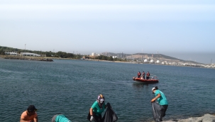 Aliağa'da Dip ve Kıyı Temizliği Yapıldı