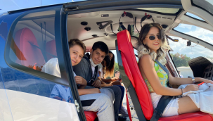 Helikopterler öğrenciler için havalandı