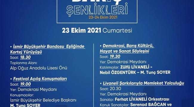 Aliağa Emek Ve Barış Şenlikleri 23 Ekim'de Başlıyor