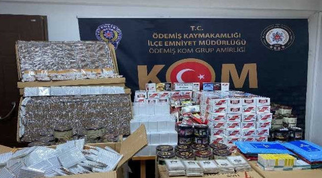 İzmir'de kilolarca kaçak tütün ele geçirildi