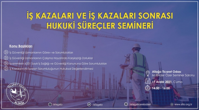 ALTO'DAN İŞ KAZALARI VE İŞ KAZALARI SONRASI HUKUKİ SÜREÇLER SEMİNERİ