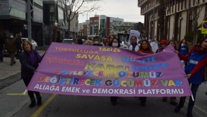 Aliağa'da kadınlar, hakları için yürüdü