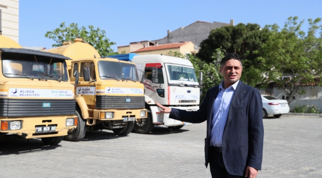 Aliağa Belediyesi 4 Adet Vidanjörü Yeni Şakran Halkının Hizmetine Sunuyor